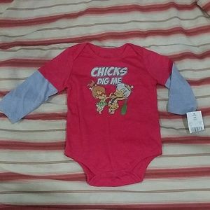 2for$10 Flintstones Boys L/S winter Shirt Onsie